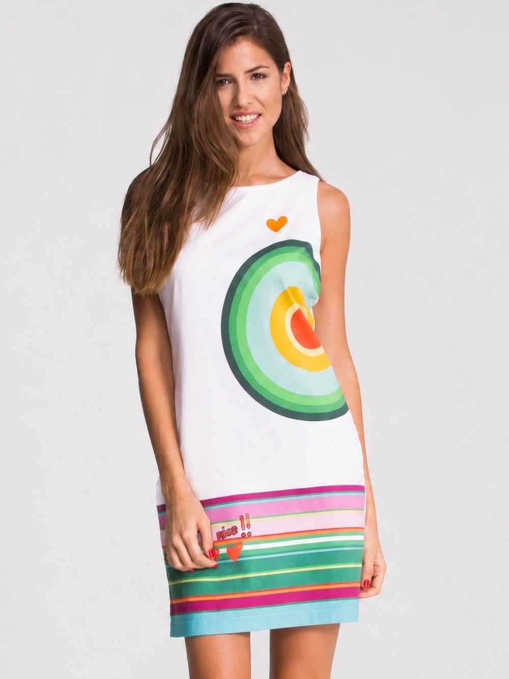 Desigual Y2K iconic "Say Something Nice" collection sleeveless dress white eu38